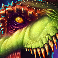 trex jurassic jackpots illustration animated